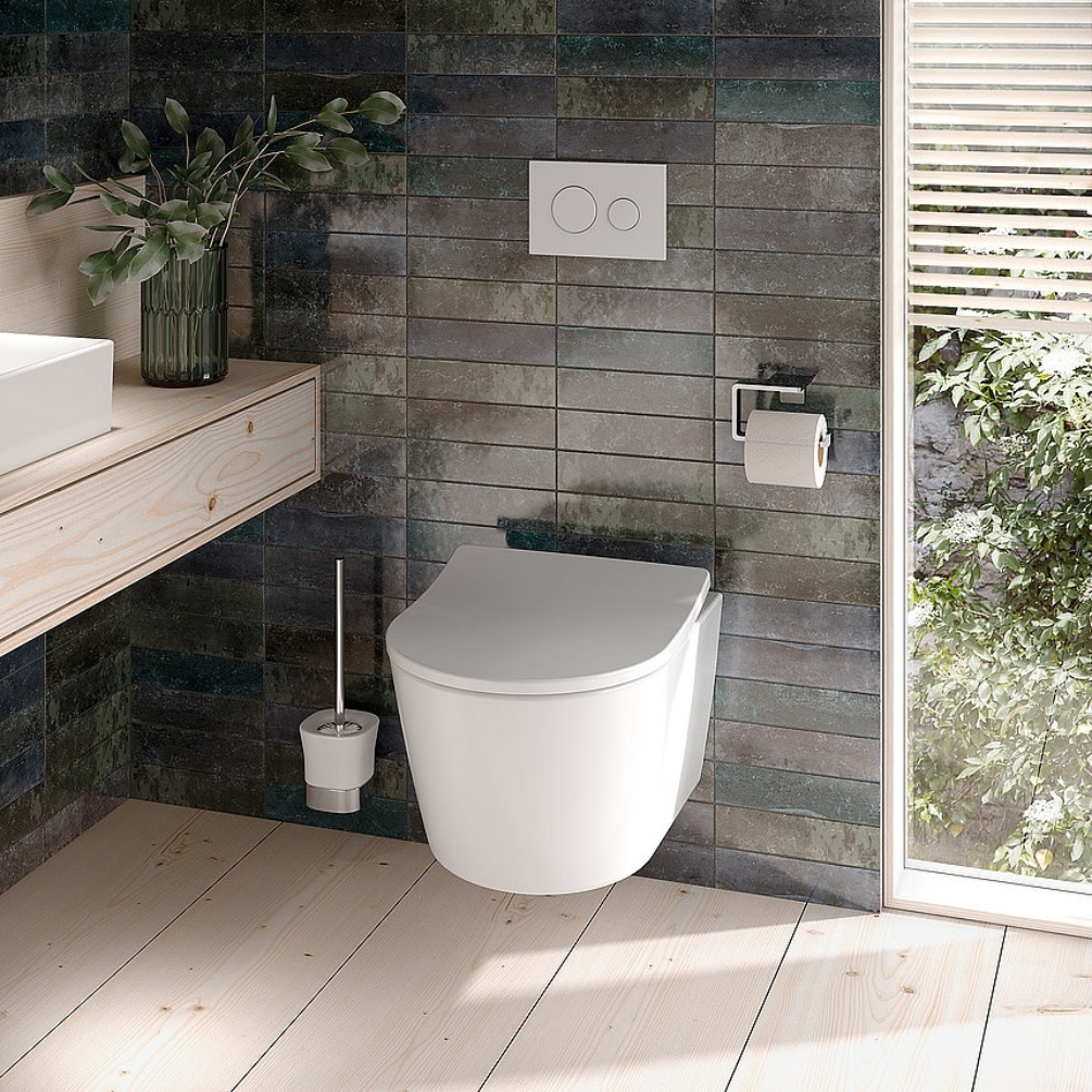 Close up image of the TOTO RP Compact Wall Hung Rimless Toilet